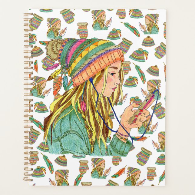 Agenda Planner Boho Gorra Chica (Anverso)