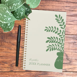 Agenda Planner botánico amarillo y verde