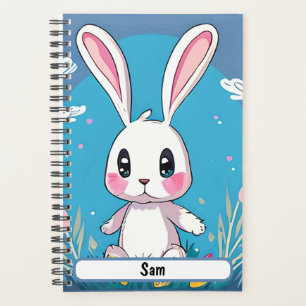 Agenda Planner Bunny blanco con nombre de Personalizable