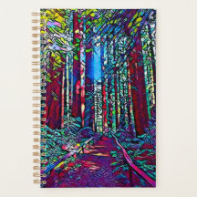 Planner California Redwood Trees (Vidrio Manchado)