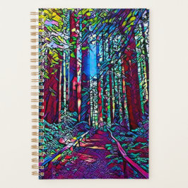 Agenda Planner California Redwood Trees (Vidrio Manchado)