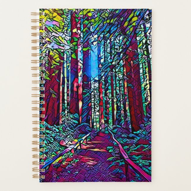 Agenda Planner California Redwood Trees (Vidrio Manchado) (Anverso)