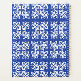 Agenda Planner clásico con patrones azules