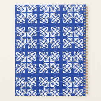 Agenda Planner clásico con patrones azules