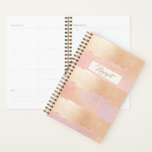 Agenda Planner con bandas de oro y Rubor