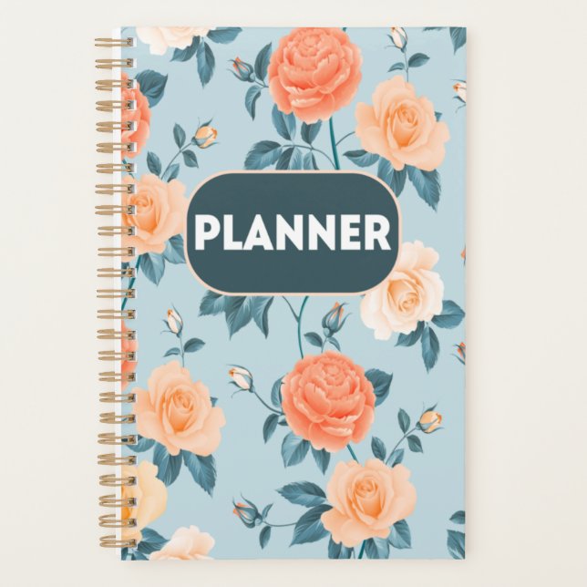 Agenda Planner con cubierta floral (Anverso)