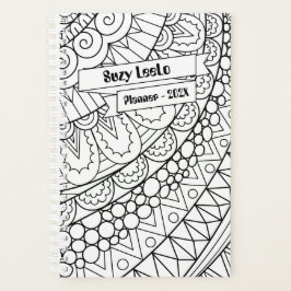 Agenda Planner con estilo de color negro y blanco para ad