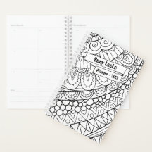 Planner con estilo de color negro y blanco para ad