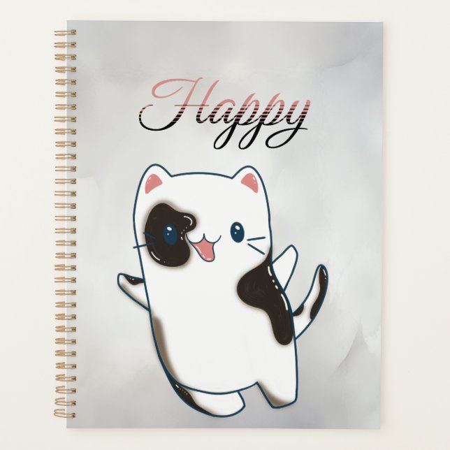 Agenda Planner - Cute Kawaii Happy Kitty (Anverso)