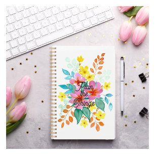 Agenda Planner de acuarela de acuarela "Plan las cosas"