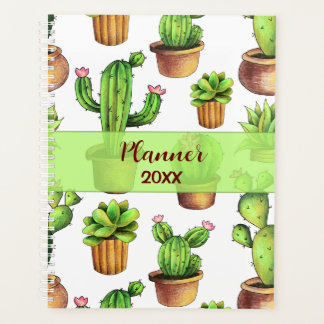 Agenda Planner de acuarela de cactus