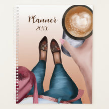 Planner de acuarela de Chica de café