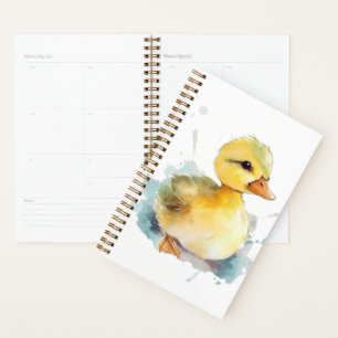 Agenda Planner de acuarela de pato bebé