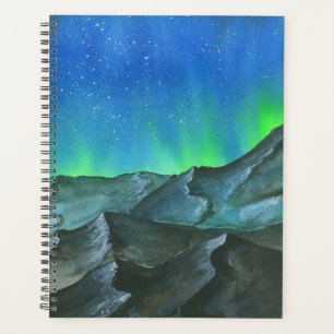 Agenda Planner de acuarela del cielo nocturno de Aurora B