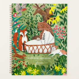 Agenda Planner de animales de la selva verde pura