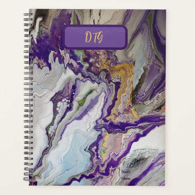 Agenda Planner de arte de abstracto púrpura (Anverso)