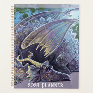Agenda Planner de arte Dragon iluminado por la luna