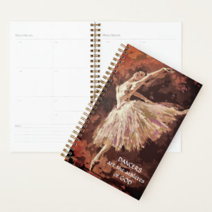 Agenda Planner de ballet con pintura de arte original