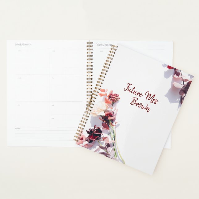 Agenda Planner de boda floral blanco (Demostración)