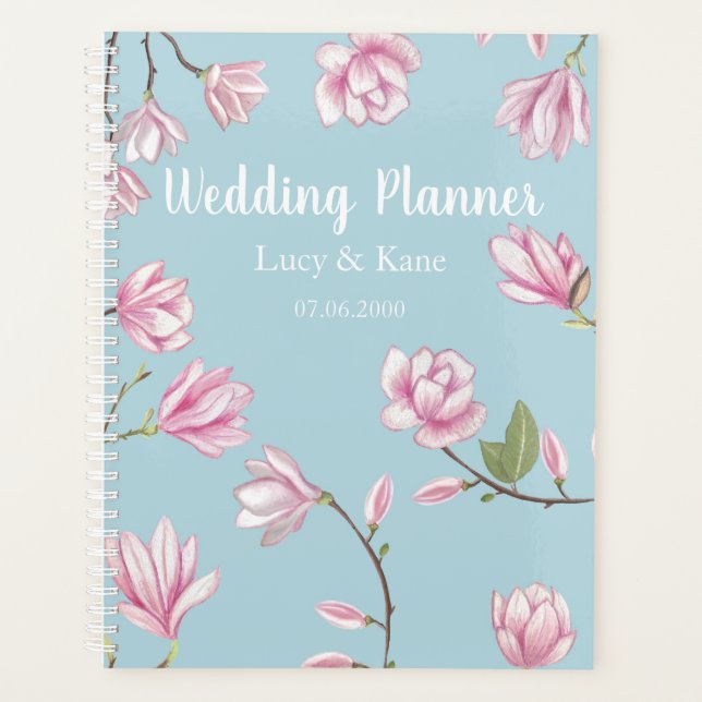 Agenda Planner de boda floral de Magnolia (Anverso)