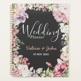 Agenda Planner de boda floral en el jardín inglés
