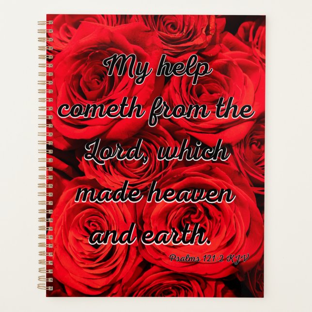 Agenda Planner de calendario de versos bíblicos para salm (Anverso)