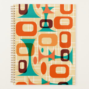 Agenda Planner de calendario Googie gráfico moderno de me