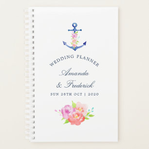 Agenda Planner de casamiento acuático floral