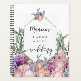 Agenda Planner de casamiento de color de protección tropi