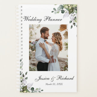 Agenda Planner de casamiento de Eucalyptus acuarela FOTO