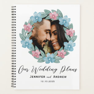 Agenda Planner de casamiento de flores rusticas y flores