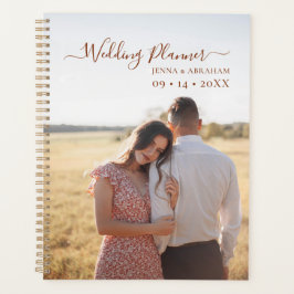 Agenda Planner de casamiento de fotos con escritura mínim