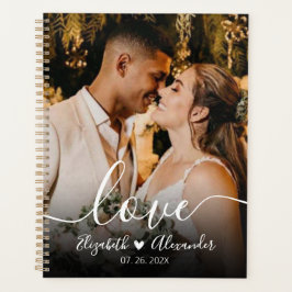 Agenda Planner de casamiento de fotos con guión de amor e