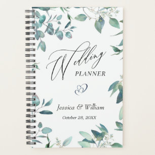 Agenda Planner de casamiento Eucalyptus Greenery Watercol