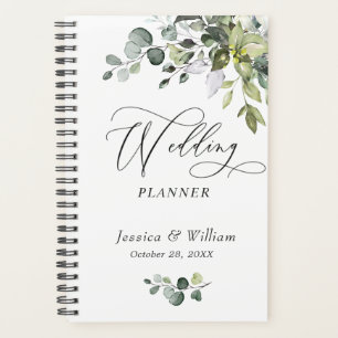 Agenda Planner de casamiento Eucalyptus Greenery Watercol