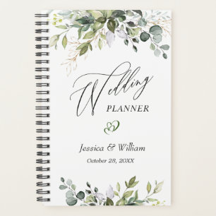 Agenda Planner de casamiento Eucalyptus Greenery Watercol