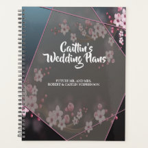 Planner de casamiento floral geométrico con flores