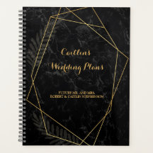 Planner de casamiento geométrico de mármol falso