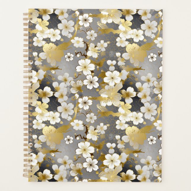 Agenda Planner de Chiyogami blanco (Anverso)