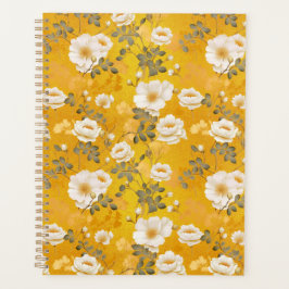 Agenda Planner de Chiyogami floral de rosas blancas