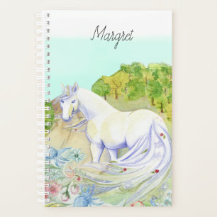 Agenda Planner de color de agua de unicornio