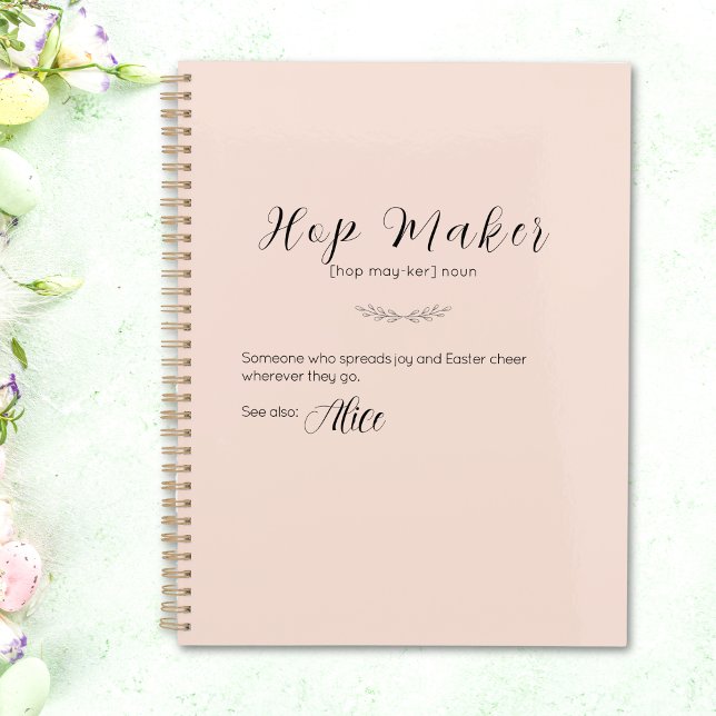 Agenda Planner de conejito de Pascua personalizado - Rosa (Personalized Easter Bunny Planner – Soft Pink)