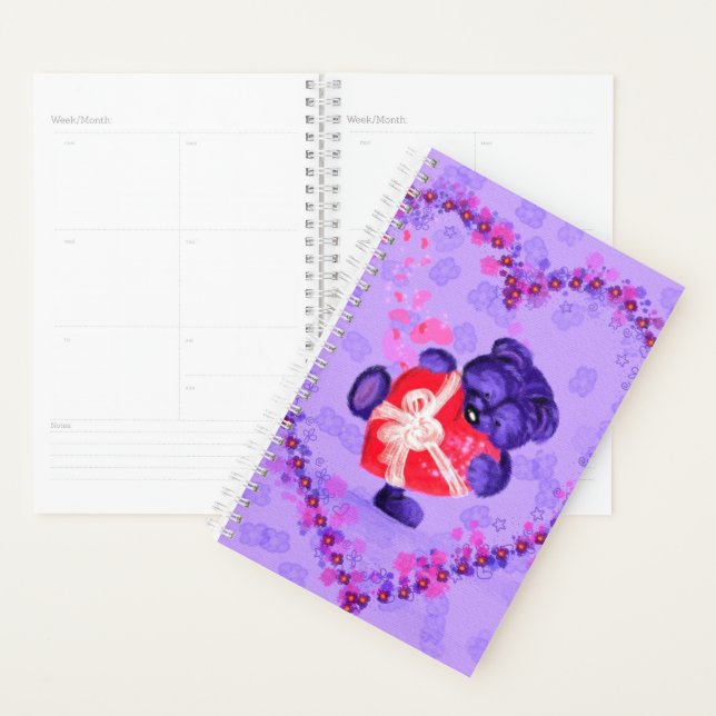 Agenda Planner de corazón de oso lindo (Demostración)