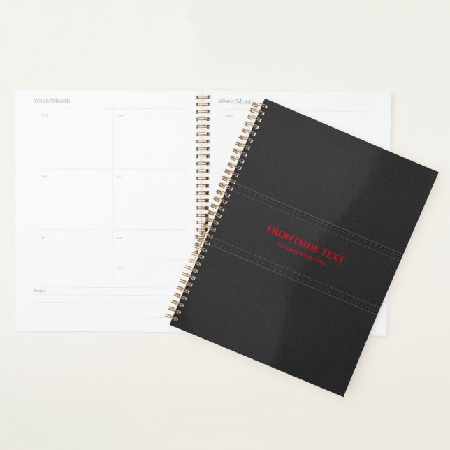 Agenda Planner de cuero negro (Demostración)