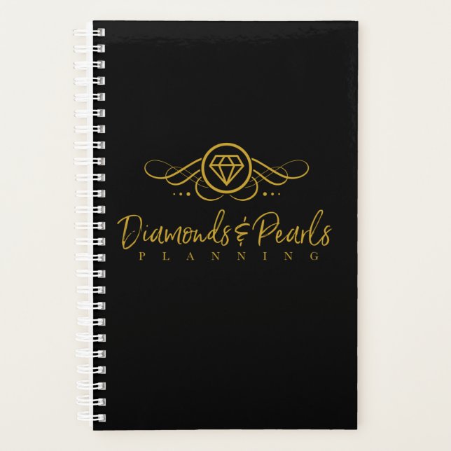 Agenda Planner de diamantes y perlas (Anverso)