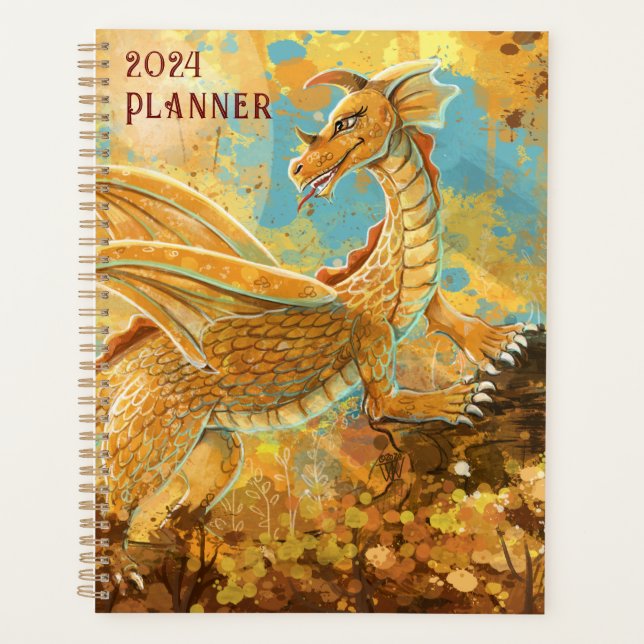 Agenda Planner de dragón dorado (Anverso)