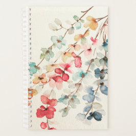 Agenda Planner de espiral de cascada floral