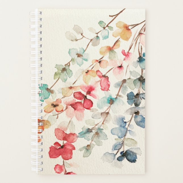 Agenda Planner de espiral de cascada floral (Anverso)