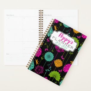 Agenda Planner de espiral de jardín de flores colorido