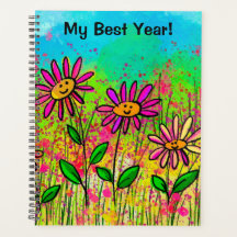 Planner de espiral floral de cubierta suave 2024
